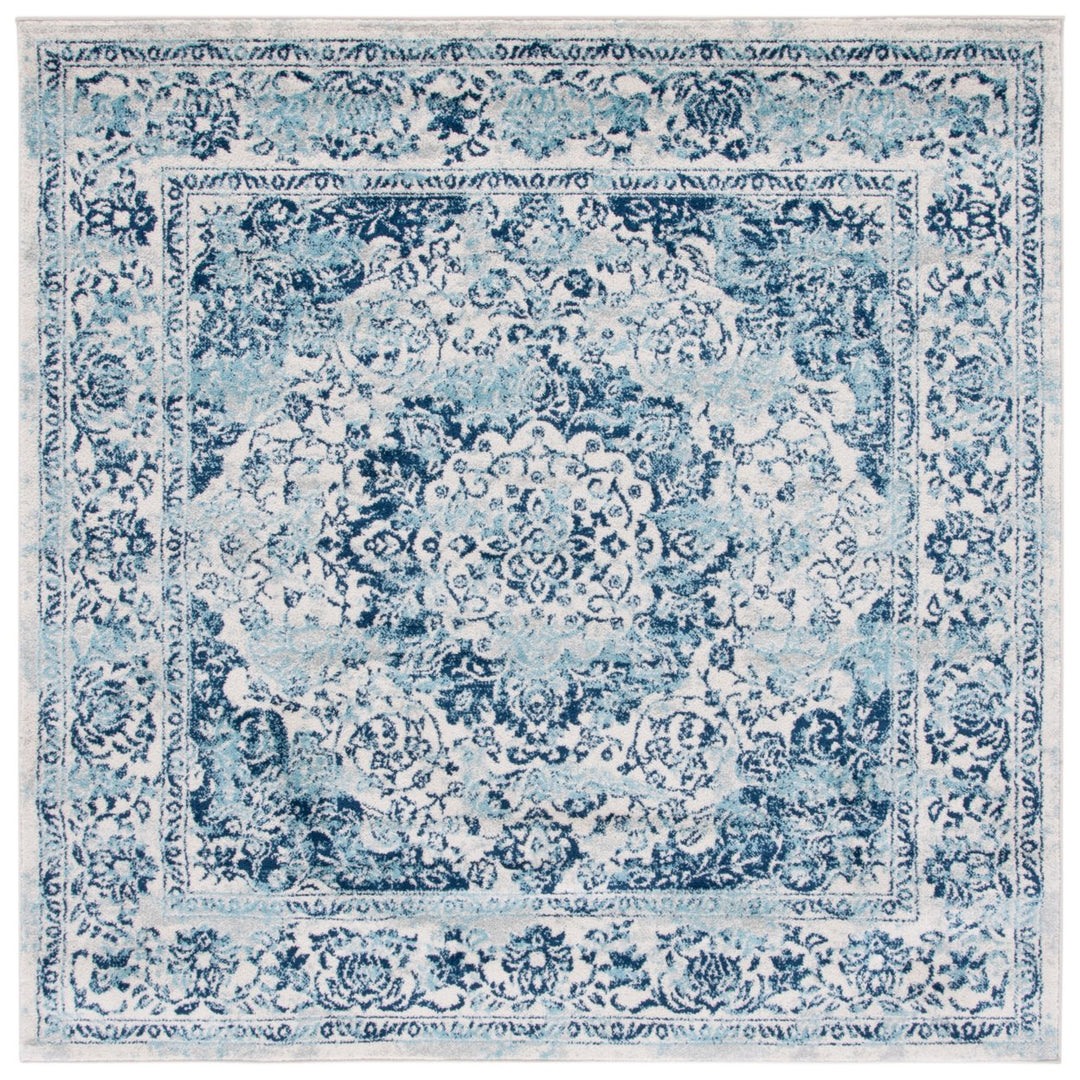 SAFAVIEH Tulum Collection TUL282B Ivory / Blue Rug Image 1