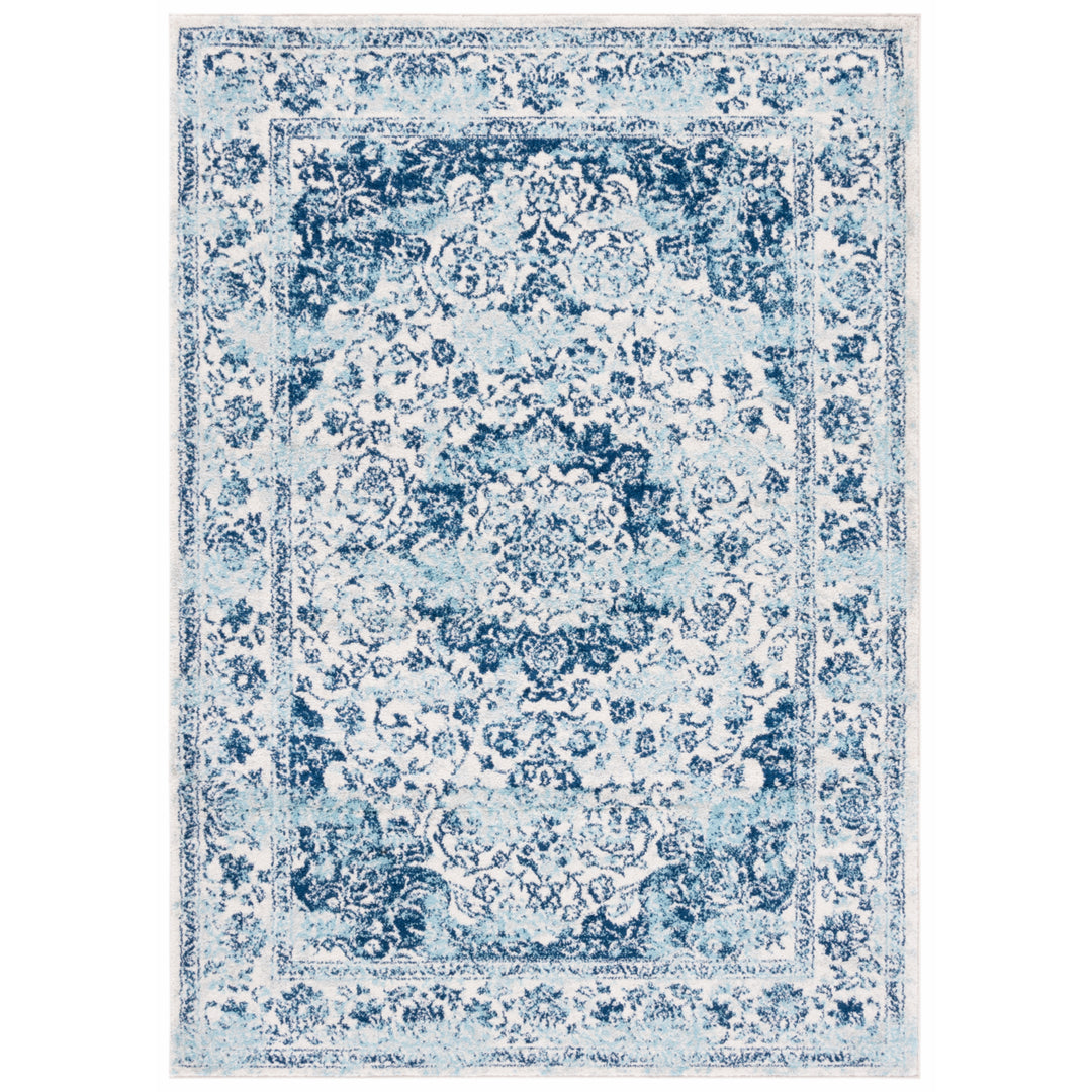 SAFAVIEH Tulum Collection TUL282B Ivory / Blue Rug Image 10