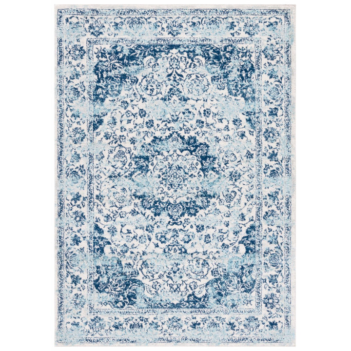 SAFAVIEH Tulum Collection TUL282B Ivory / Blue Rug Image 1