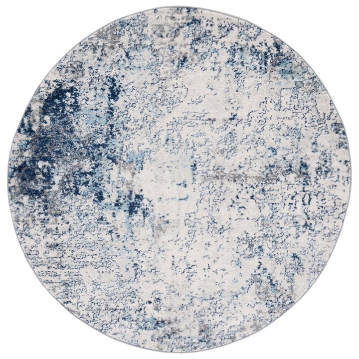 SAFAVIEH Tulum Collection TUL284B Ivory / Blue Rug Image 1