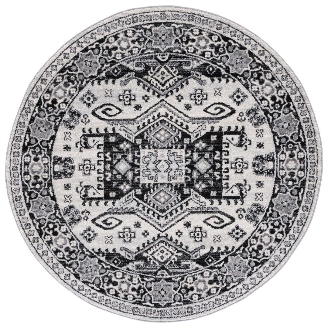 SAFAVIEH Tulum Collection TUL285A Ivory / Black Rug Image 4