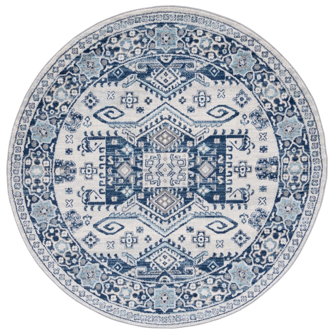SAFAVIEH Tulum Collection TUL285B Ivory / Blue Rug Image 4
