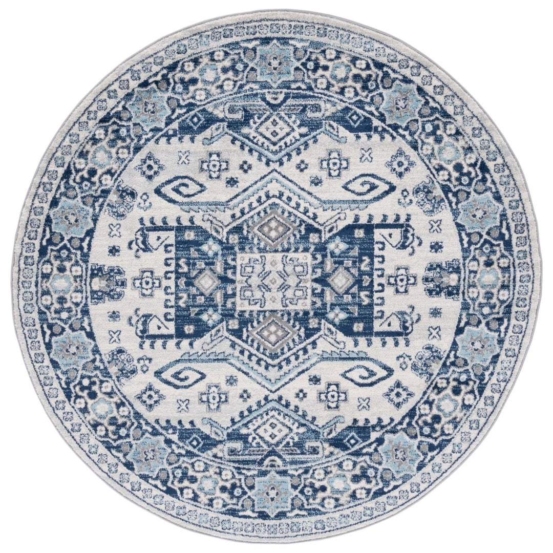 SAFAVIEH Tulum Collection TUL285B Ivory / Blue Rug Image 1