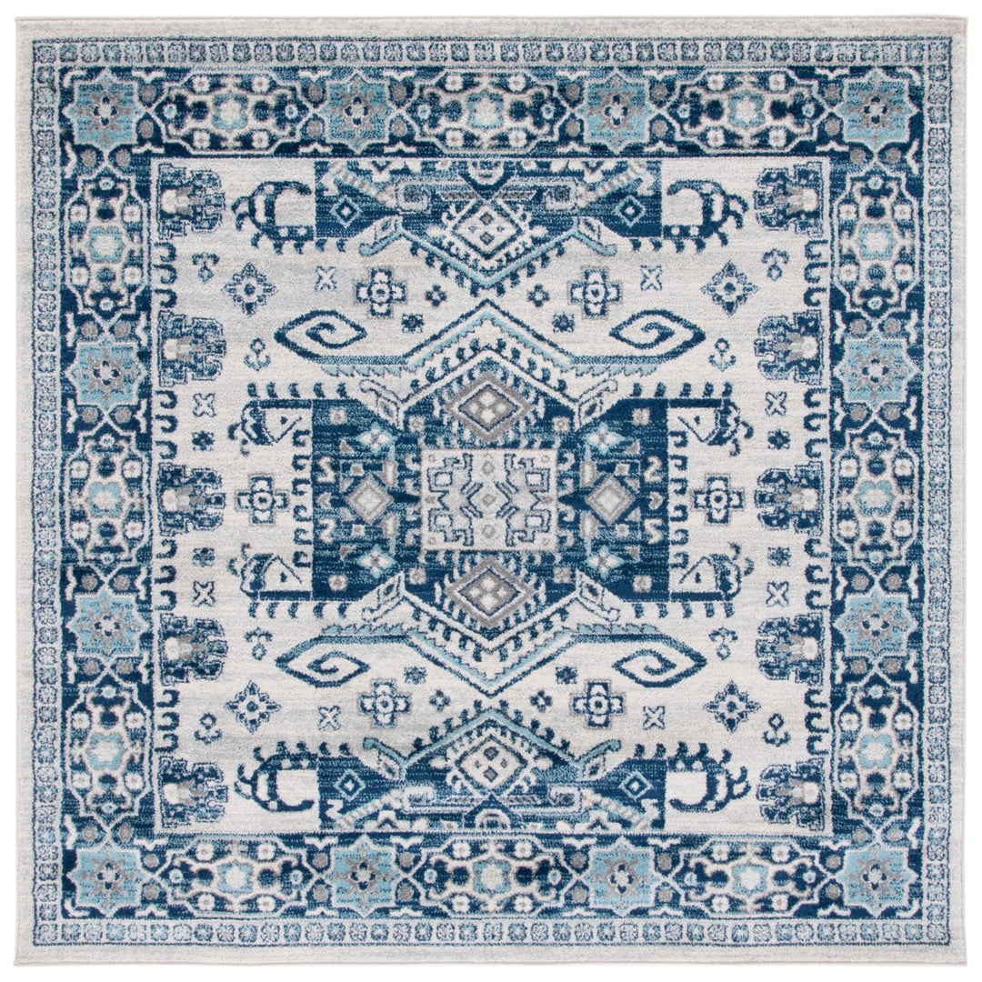 SAFAVIEH Tulum Collection TUL285B Ivory / Blue Rug Image 1