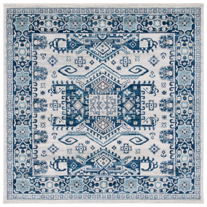 SAFAVIEH Tulum Collection TUL285B Ivory / Blue Rug Image 1