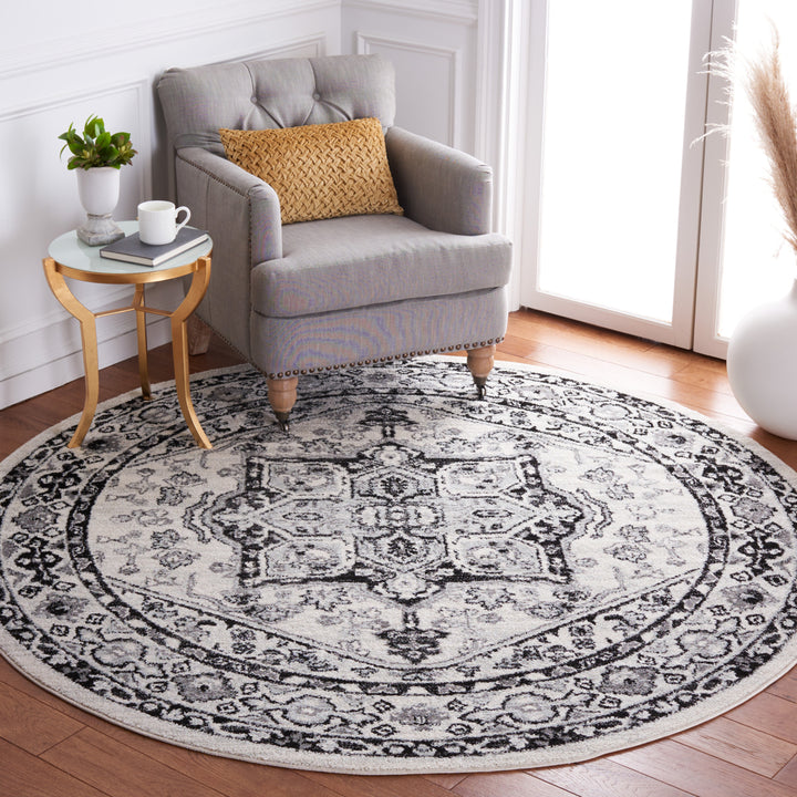 SAFAVIEH Tulum Collection TUL286A Ivory / Black Rug Image 2