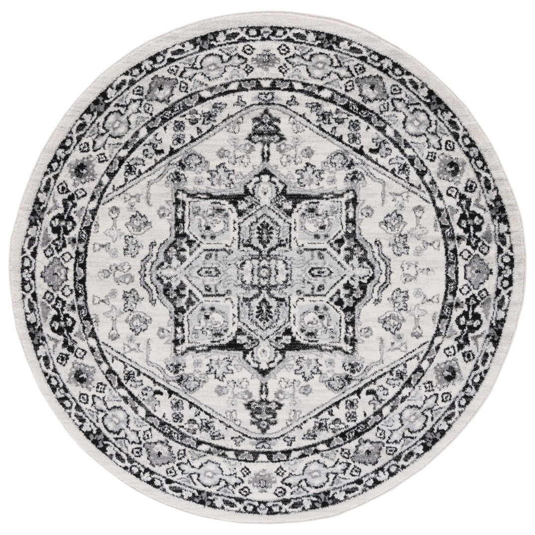 SAFAVIEH Tulum Collection TUL286A Ivory / Black Rug Image 1