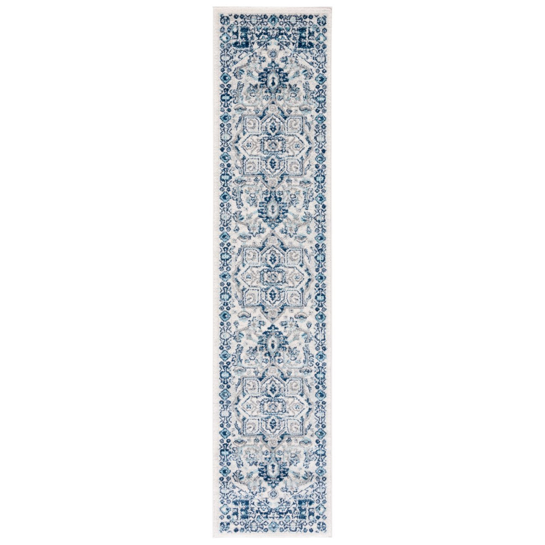 SAFAVIEH Tulum Collection TUL286B Ivory / Blue Rug Image 1