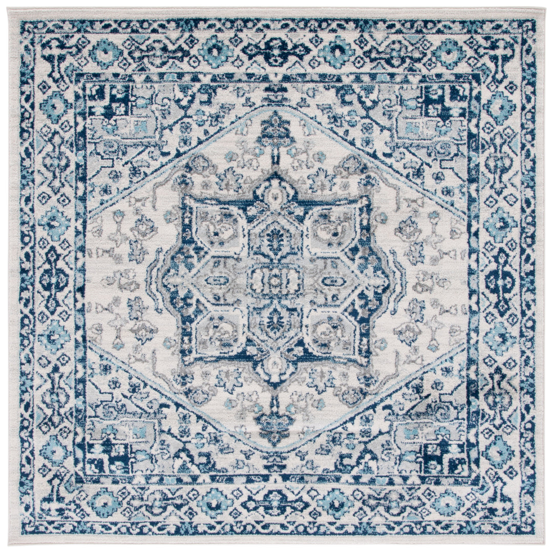 SAFAVIEH Tulum Collection TUL286B Ivory / Blue Rug Image 6