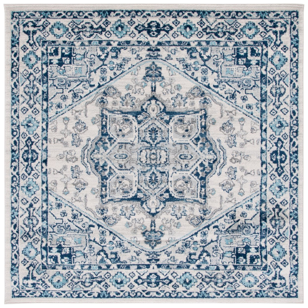 SAFAVIEH Tulum Collection TUL286B Ivory / Blue Rug Image 1