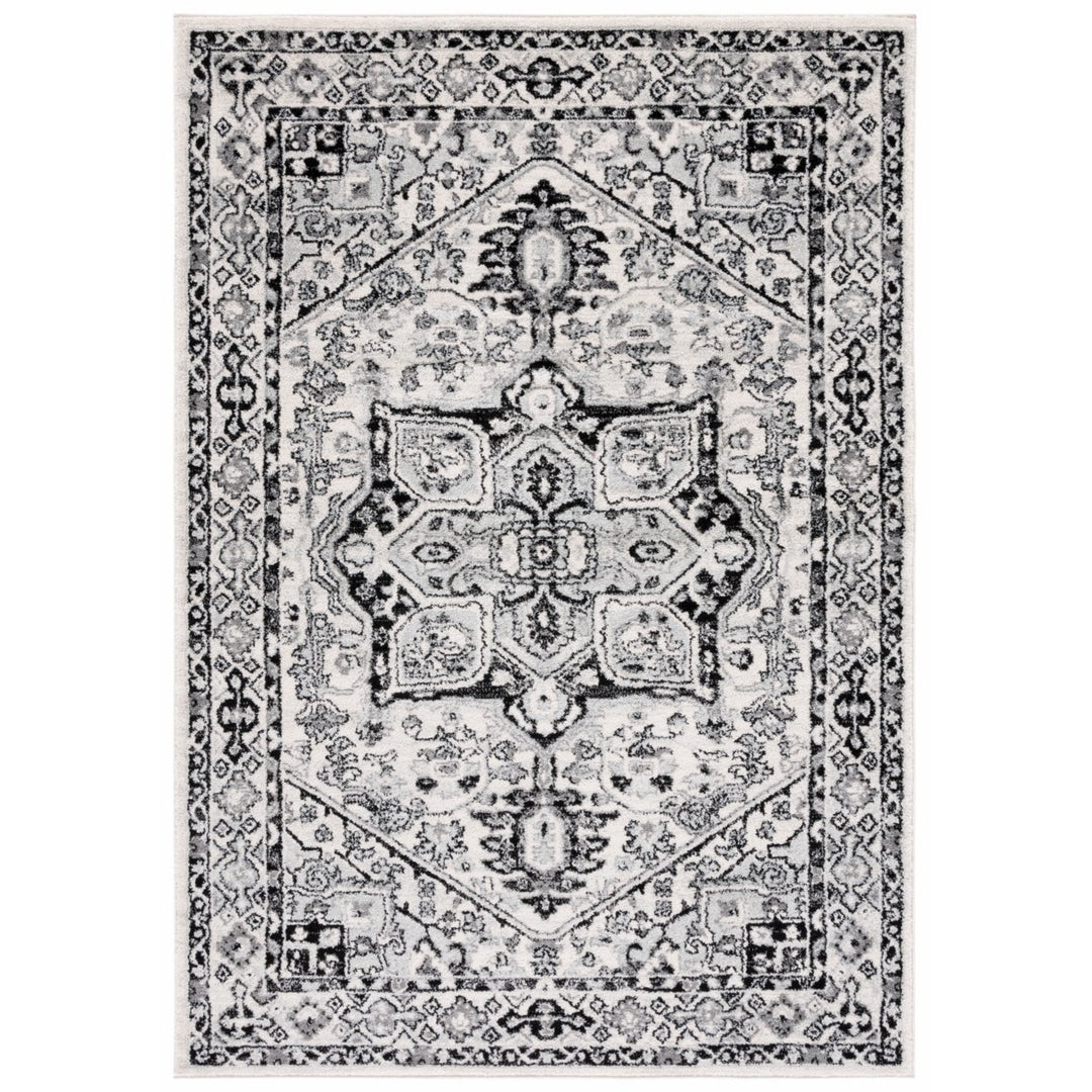 SAFAVIEH Tulum Collection TUL286A Ivory / Black Rug Image 1