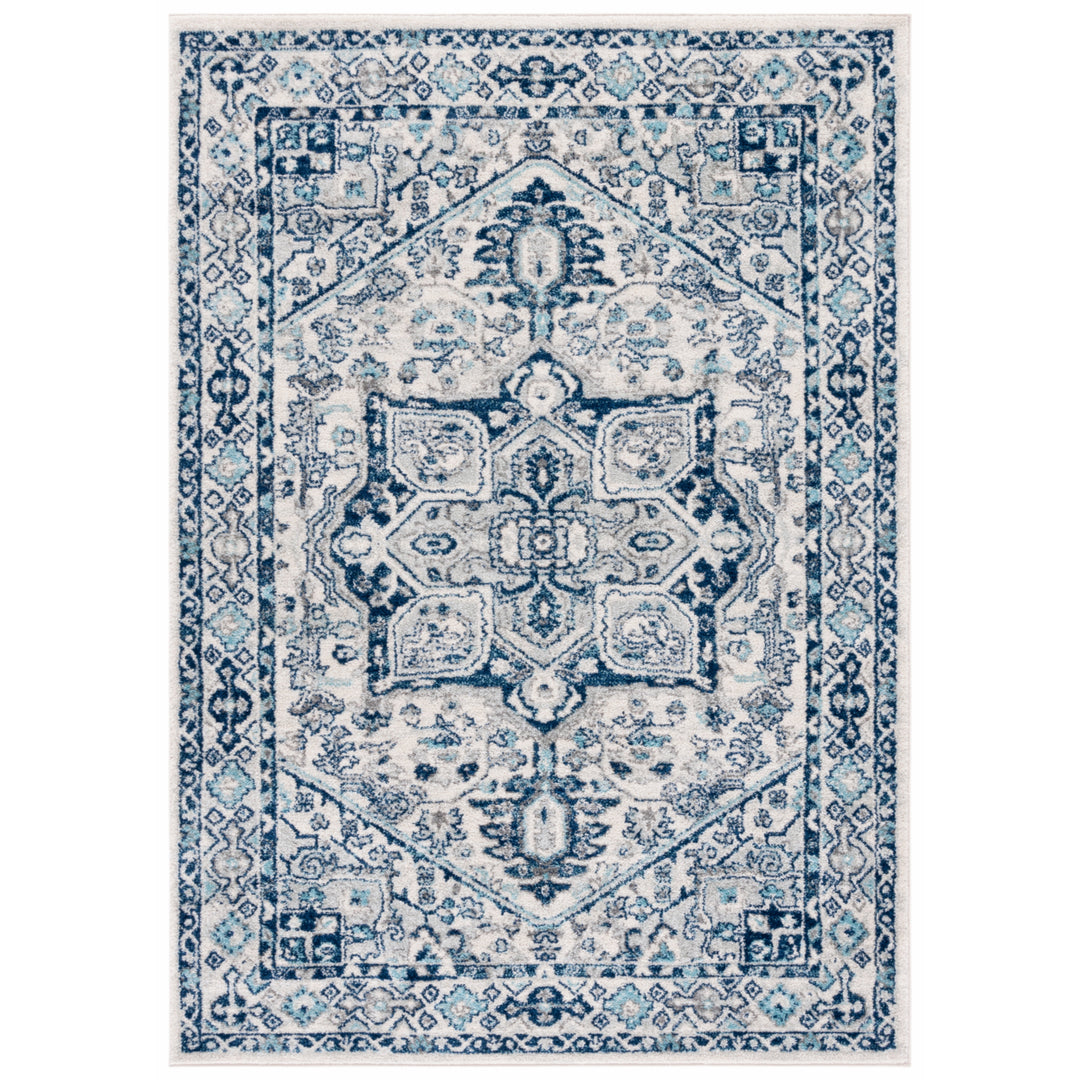 SAFAVIEH Tulum Collection TUL286B Ivory / Blue Rug Image 10