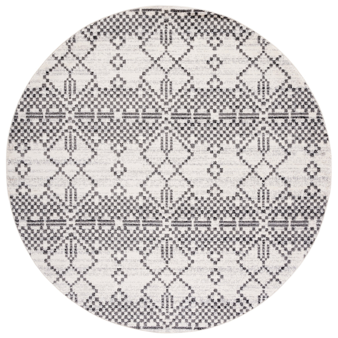 SAFAVIEH Tulum Collection TUL634F Dark Grey / Ivory Rug Image 4