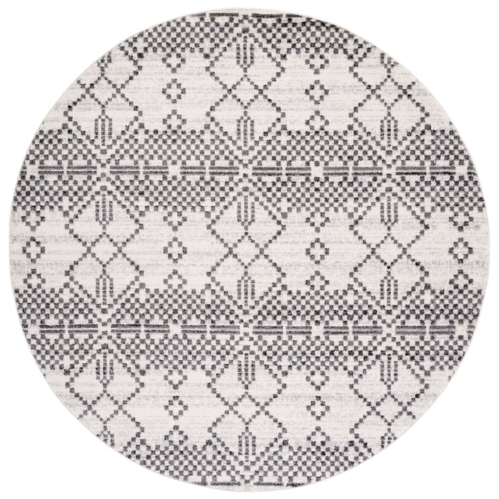 SAFAVIEH Tulum Collection TUL634F Dark Grey / Ivory Rug Image 1