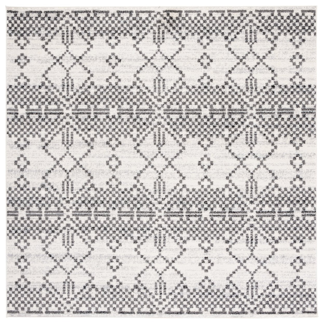 SAFAVIEH Tulum Collection TUL634F Dark Grey / Ivory Rug Image 1