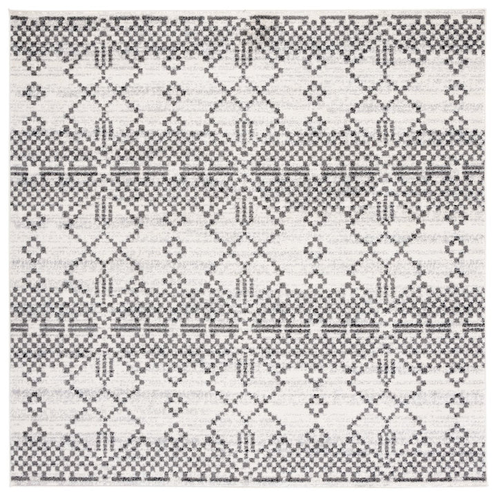 SAFAVIEH Tulum Collection TUL634F Dark Grey / Ivory Rug Image 1