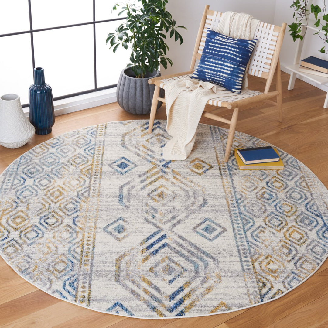 SAFAVIEH Tulum Collection TUL636A Ivory / Grey Rug Image 2