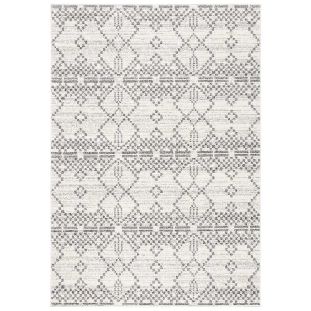 SAFAVIEH Tulum Collection TUL634F Dark Grey / Ivory Rug Image 1