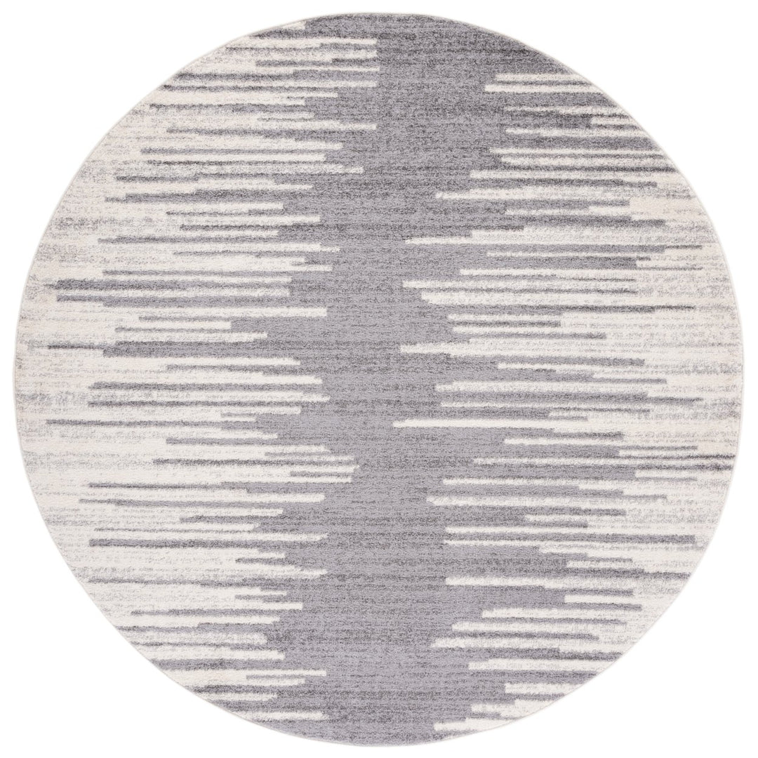 SAFAVIEH Tulum Collection TUL638F Dark Grey / Ivory Rug Image 1