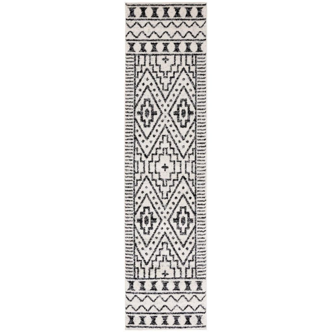 SAFAVIEH Tulum Collection TUL648Z Black / Ivory Rug Image 1