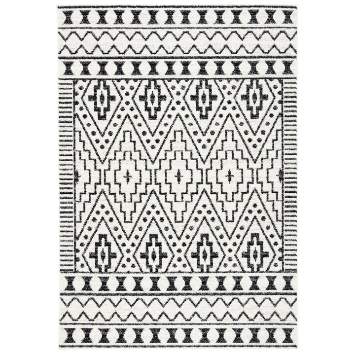 SAFAVIEH Tulum Collection TUL648Z Black / Ivory Rug Image 1