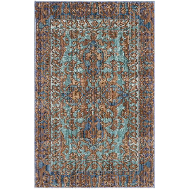 SAFAVIEH Valencia Collection VAL102A Blue / Gold Rug Image 7