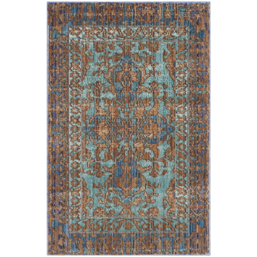 SAFAVIEH Valencia Collection VAL102A Blue / Gold Rug Image 1