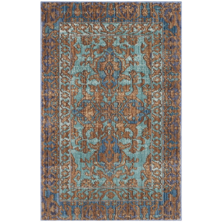 SAFAVIEH Valencia Collection VAL102A Blue / Gold Rug Image 1