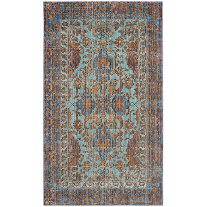 SAFAVIEH Valencia Collection VAL102A Blue / Gold Rug Image 1