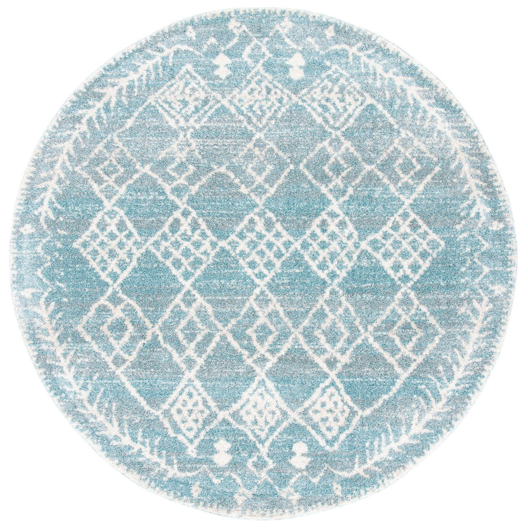 SAFAVIEH Tunisia Collection TUN736J Aqua / Ivory Rug Image 1