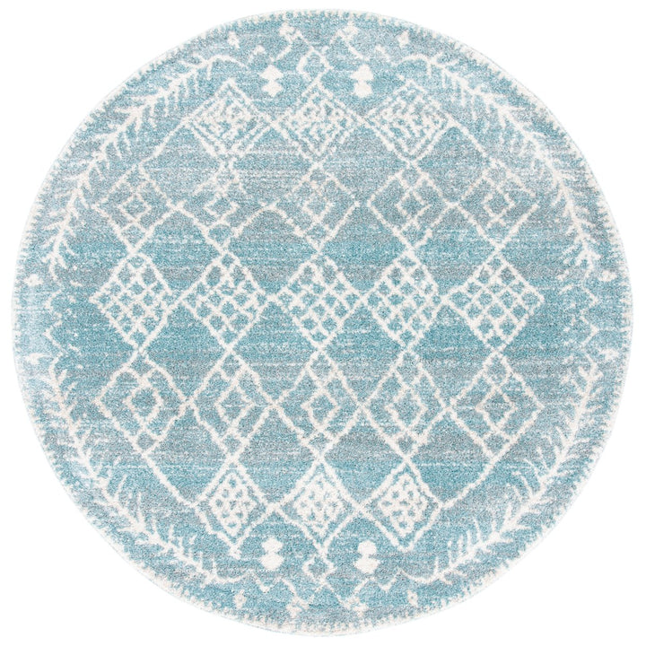 SAFAVIEH Tunisia Collection TUN736J Aqua / Ivory Rug Image 1