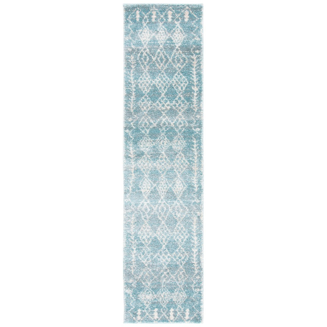 SAFAVIEH Tunisia Collection TUN736J Aqua / Ivory Rug Image 1