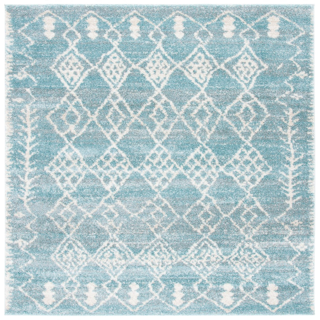 SAFAVIEH Tunisia Collection TUN736J Aqua / Ivory Rug Image 1