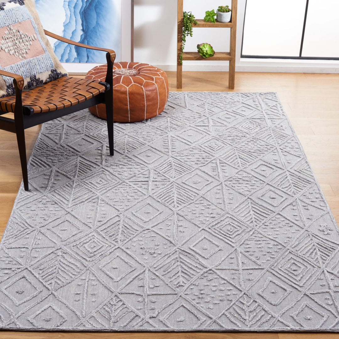 SAFAVIEH Textual Collection TXT202F Handmade Grey Rug Image 1