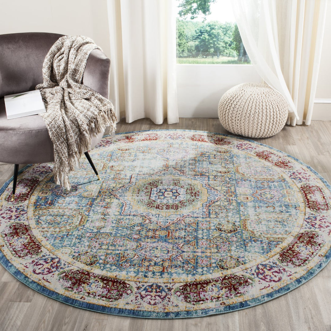 SAFAVIEH Valencia Collection VAL111M Blue / Multi Rug Image 2