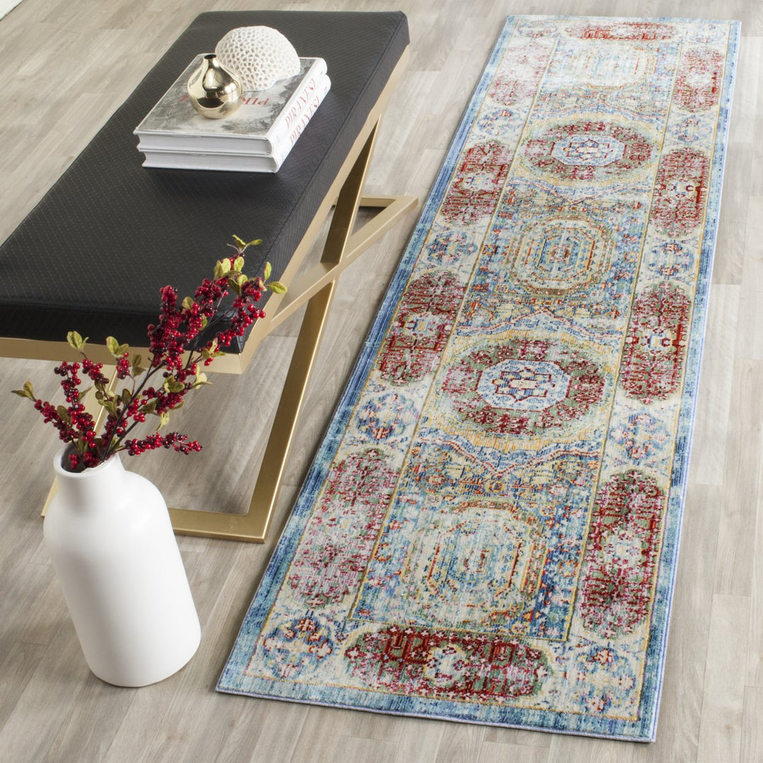 SAFAVIEH Valencia Collection VAL111M Blue / Multi Rug Image 3