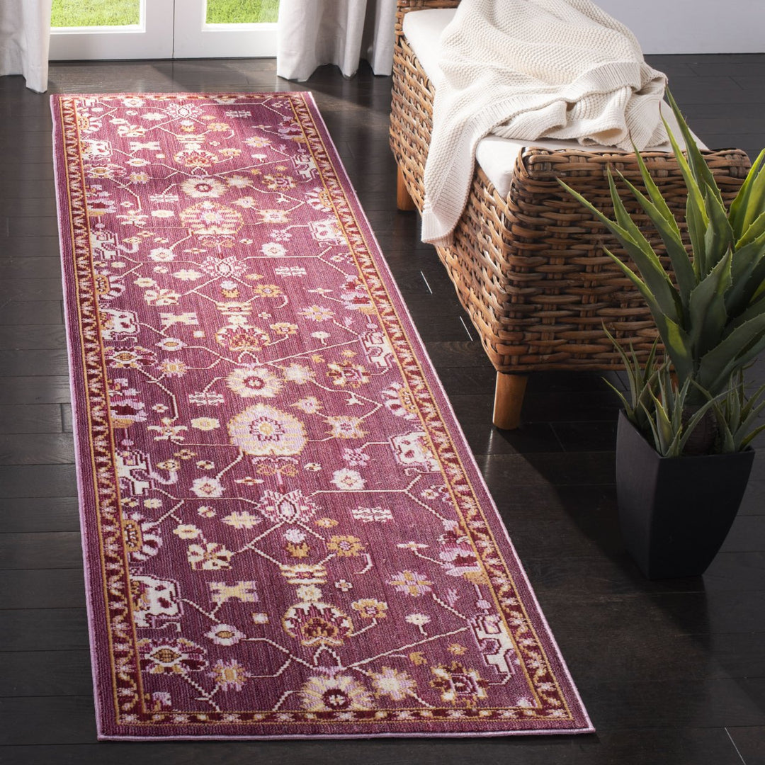 SAFAVIEH Valencia Collection VAL116P Fuchsia / Multi Rug Image 2