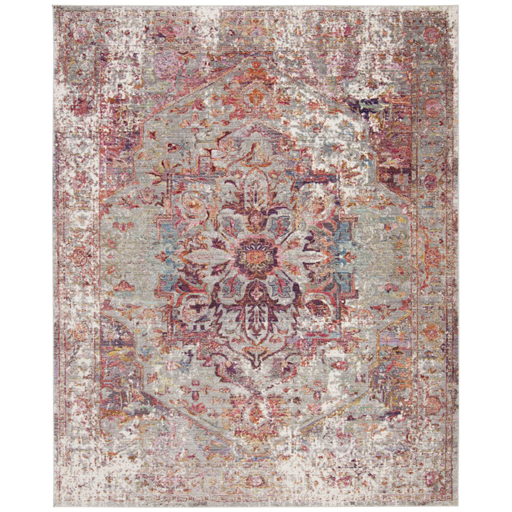 SAFAVIEH Valencia Collection VAL163Q Grey / Red Rug Image 1