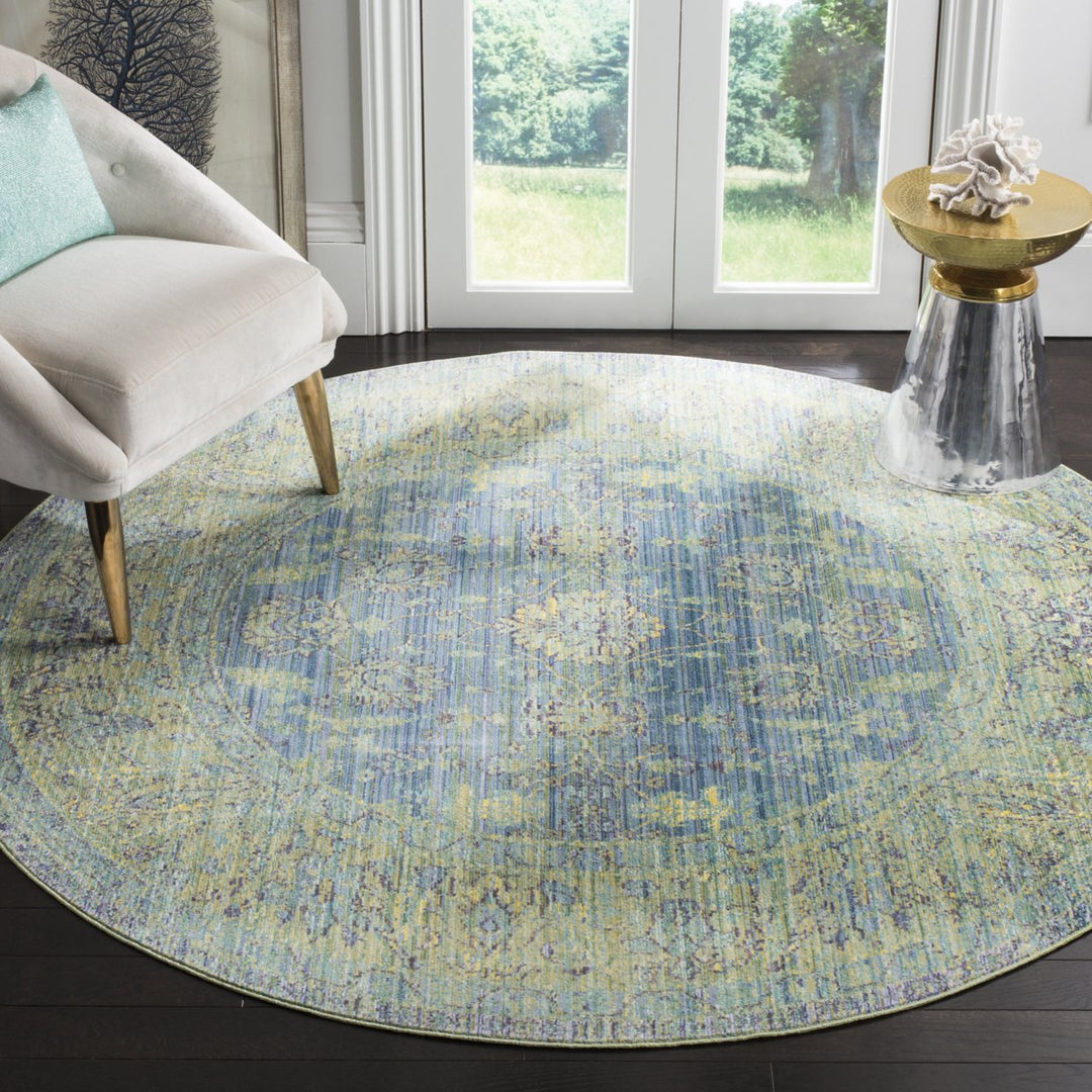 SAFAVIEH Valencia Collection VAL123M Blue / Multi Rug Image 2