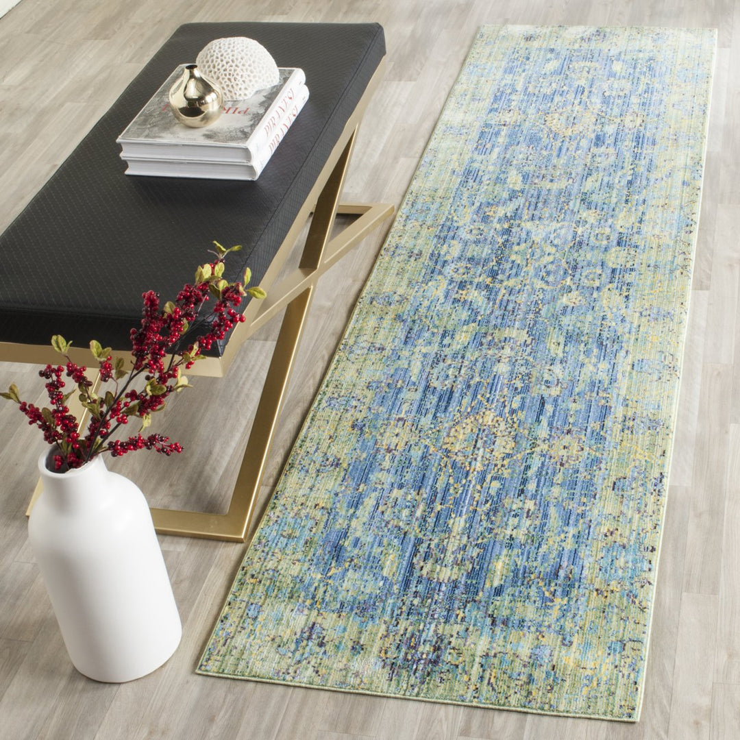 SAFAVIEH Valencia Collection VAL123M Blue / Multi Rug Image 3