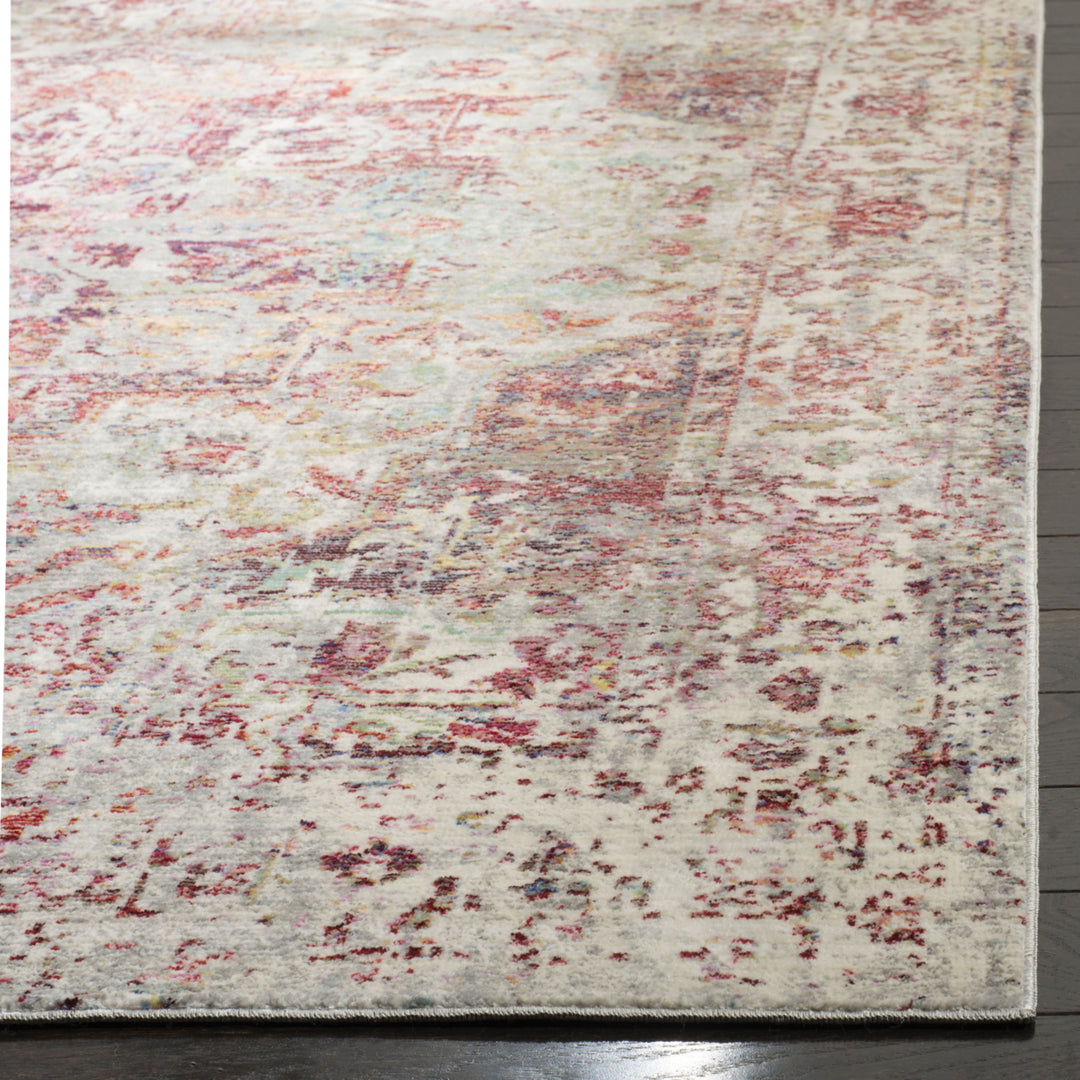 SAFAVIEH Valencia Collection VAL163Q Grey / Red Rug Image 4