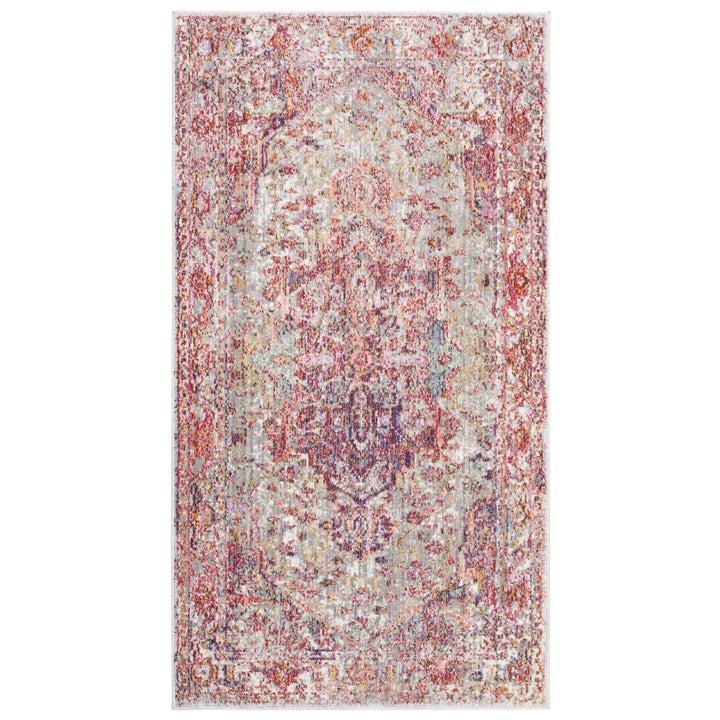 SAFAVIEH Valencia Collection VAL163Q Grey / Red Rug Image 5