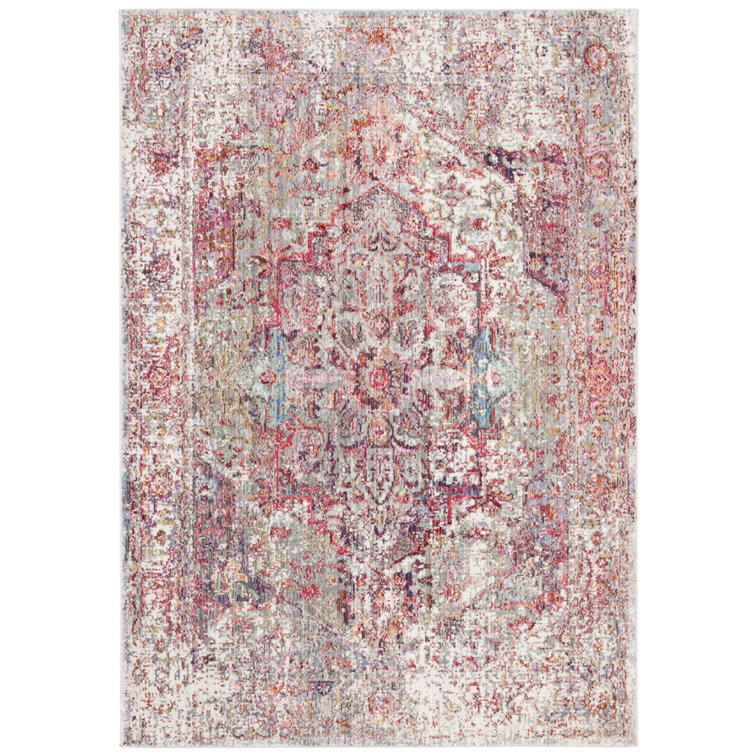 SAFAVIEH Valencia Collection VAL163Q Grey / Red Rug Image 6