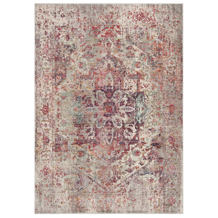 SAFAVIEH Valencia Collection VAL163Q Grey / Red Rug Image 7