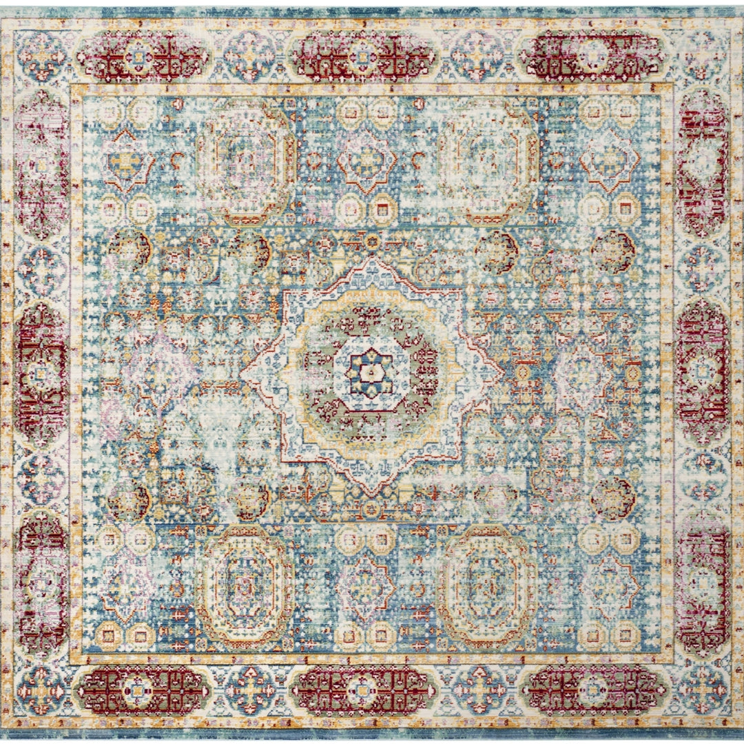 SAFAVIEH Valencia Collection VAL111M Blue / Multi Rug Image 6