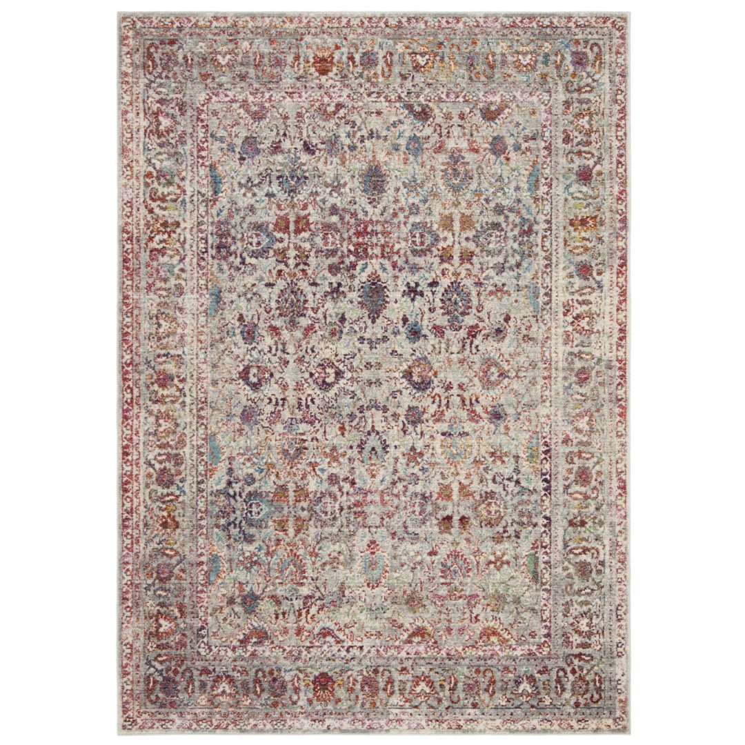 SAFAVIEH Valencia Collection VAL168Q Grey / Red Rug Image 1