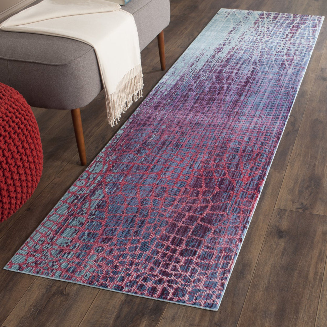 SAFAVIEH Valencia Collection VAL204D Blue / Fuchsia Rug Image 2