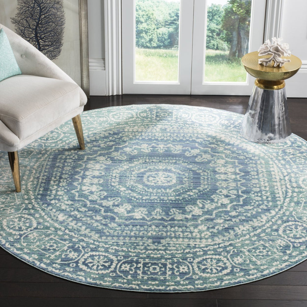 SAFAVIEH Valencia Collection VAL205R Blue / Multi Rug Image 2