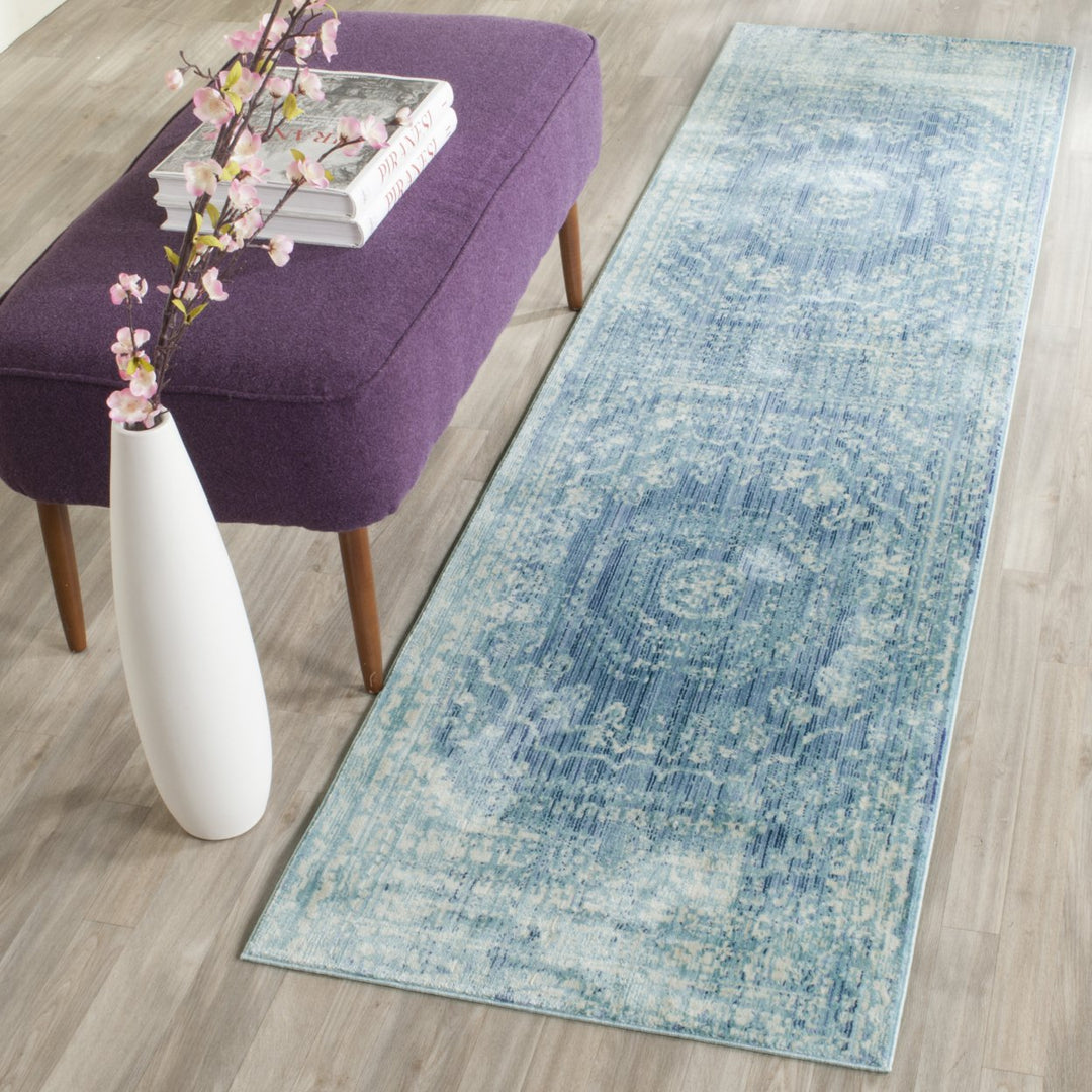 SAFAVIEH Valencia Collection VAL205R Blue / Multi Rug Image 3