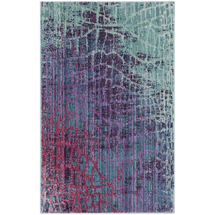 SAFAVIEH Valencia Collection VAL204D Blue / Fuchsia Rug Image 1